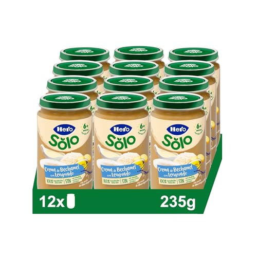 Hero Baby Tarrito Infantil - Tarritos de Lenguado Con Crema De Bechamel, Sin Aceite de Palma, Sin Sal Añadida, Para Bebés desde 8 meses, Ingredientes 100% naturales, 235 g (Paquete de 12)