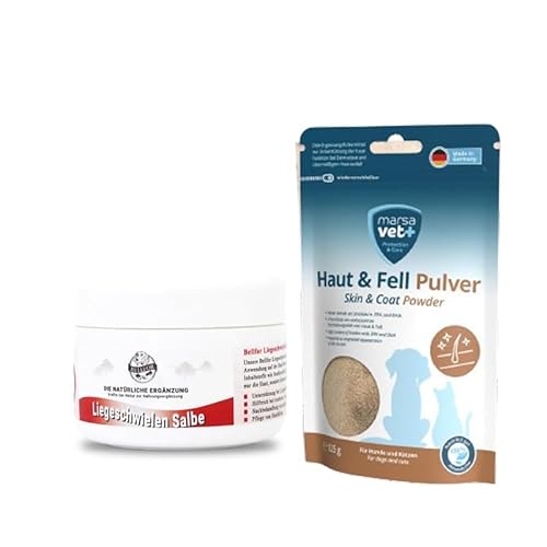 Bellfor Sparset für Hunde – Marsavet Haut & Fell Pulver 125 g & Liegeschwielen Salbe 30 ml – Natürliche Unterstützung für Haut & Fell