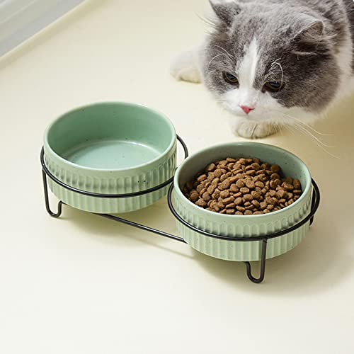 Tigela De Cerâmica Para Gatos Com Suporte Para Comedouro De Comida E água, Tigelas Para Cães De Tama