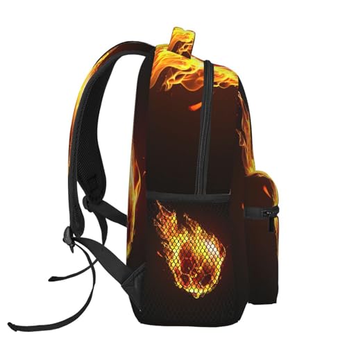 Flames Soccer Football Backpack Large Capacity Lightweight Casual Travel Sports Backpack 11.4X7.8X15.7 inch3