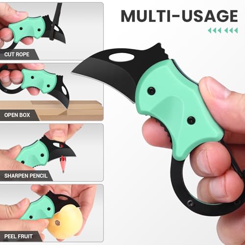 Small Pocket Knife for Men, Cool Folding Knife Box Cutter with 1.34 inch Sharp Blade, EDC Knives Tool for Everyday Carry, Great Gift for Men (Light Blue) - Image 3