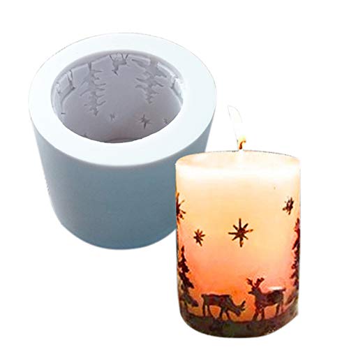 DIY Silikon Blumentopf Form Weihnachten Kerze Silikon Form Guss Beton Cup Form Hand Made Keramik Ton Craft Flasche Formen Werkzeug, Silikonform Zylinderform Kerze Gips Form (Farbe zufällig) Cover