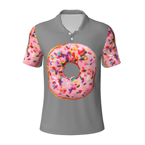 Polo respirant fraise et donut pour homme à manches courtes