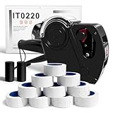 ITISBLTN 1 Line Price Gun & 8 Characters Price Tag Gun Black Pricing Gun Kit – Includes 5,000 Blank White Price Labels, 2 Ink Rollers, 1 Ink roll pre-Loaded