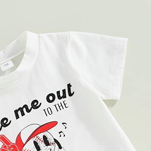 Karuedoo Toddler Baby Boy Baseball Outfit Short Sleeve T-Shirt Baseball Shorts Set 2Pcs Summer Clothes (White, 6-12 Months) #TOP4