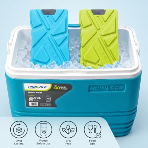 Image of Pinnacle Ice Bricks 330 ML (Pack of 2) | Ice Pack for Ice Box | Leakproof Cold Pads | Reusable Long Lasting Freezer Ice Blocks | Cooler Accessory for Camping, Travel & Picnic