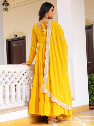 Image of Wedani Georgette Sequins Work Anarkali Kurta Set for Women