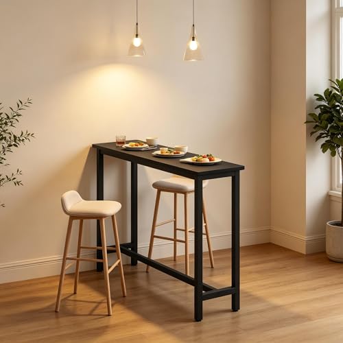 Mostrador de cocina negro con acabado efecto madera MDF y perfil industrial 2