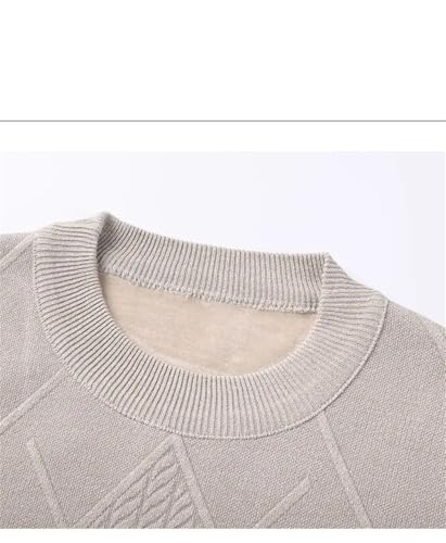 Mens Winter Fleece Thicken Sweater Business Casual Loose Warm Knit Pullover2