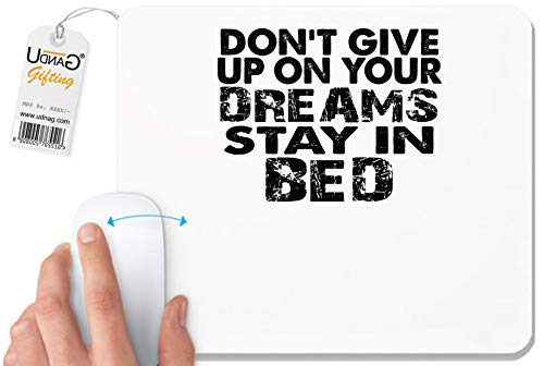 Image of UDNAG White Mousepad 'Never Give up | Don't give up on' for Computer /PC /Laptop [230 x 200 x 5mm]