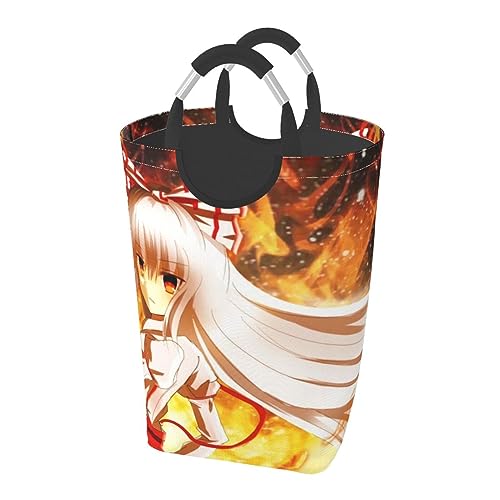 東方藤原 妹紅(ふじわら の もこう) ランドリーバスケット ランドリーバッグ ランドリー収納 防水 取っ手付き 収納バスケット 折り畳み 大容量 衣類収納バッグ 省スペース 蓋なしかご