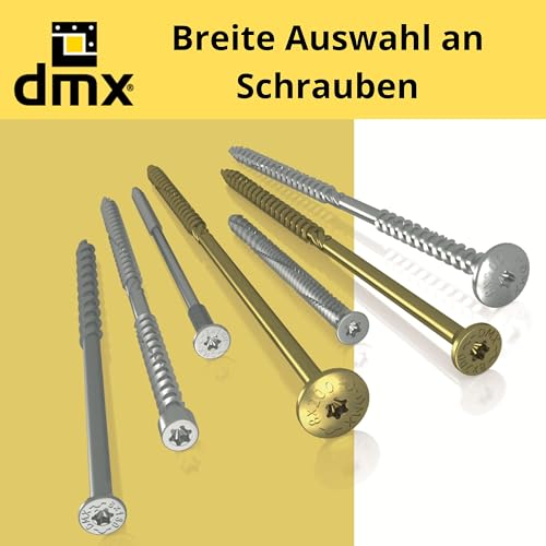DMX - Holzschrauben Torx - Spanplattenschrauben - Schrauben 4,0x80 - Konstruktionsschrauben - Schrauben set 100 Stück - Terrassenschrauben - Torx Set - Holzbauschrauben - Senkkopfschrauben Set