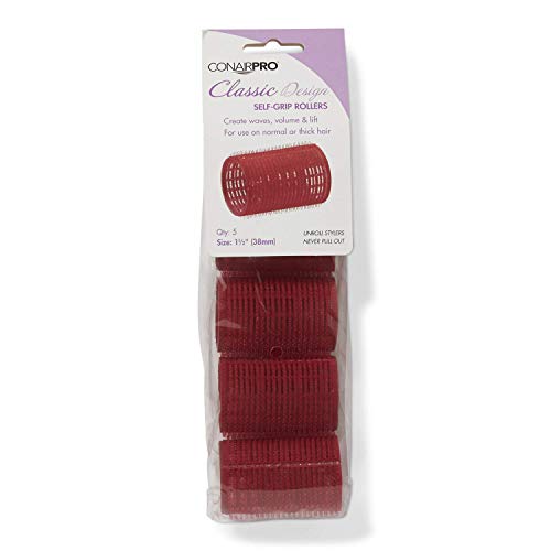 Conair Professional Red 1-1/2 Inch Classic Style Self Grip Rollers 5 Pack