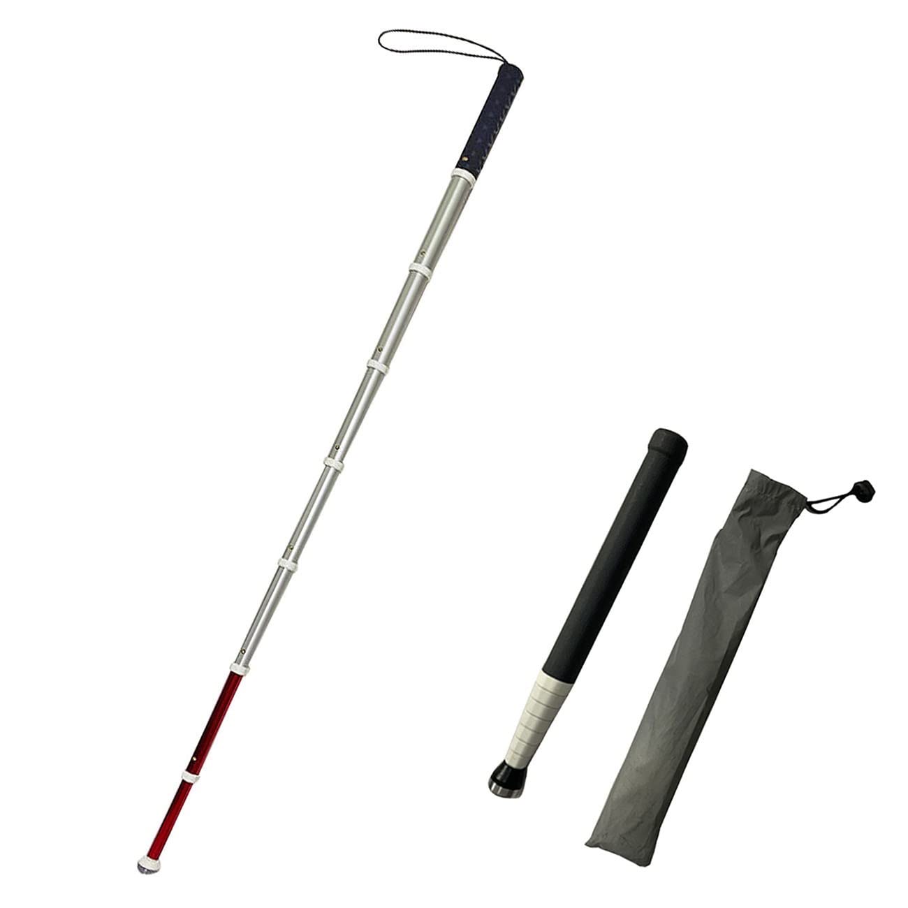 Telescopic Blind Walking Stick - 7,8,9 Sections Aluminum Folding Walking Cane for The Blind or Visually Impaired,with Warning Reflective Film(Color:A,Size:138cm/54.3in(9))