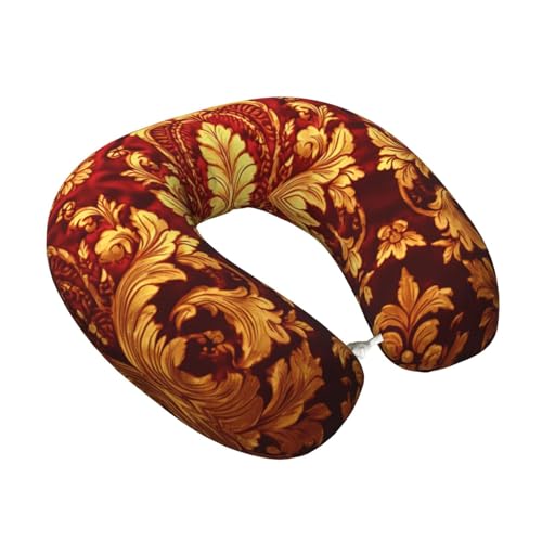 Almohada de viaje con patrón damasco negra miniatura 2