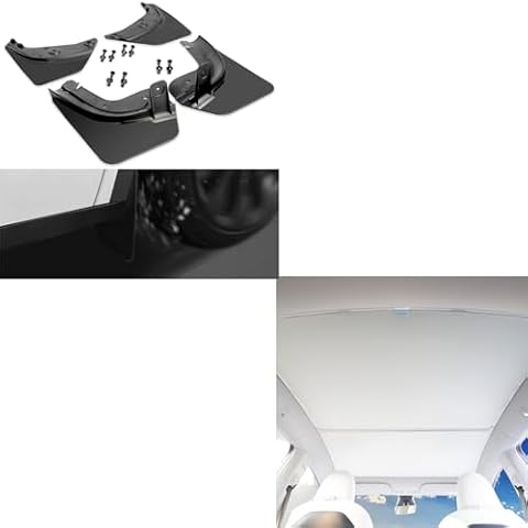 CYBERBEANS Mud Flaps and Roof Sunshade for Tesla Model Y Cover