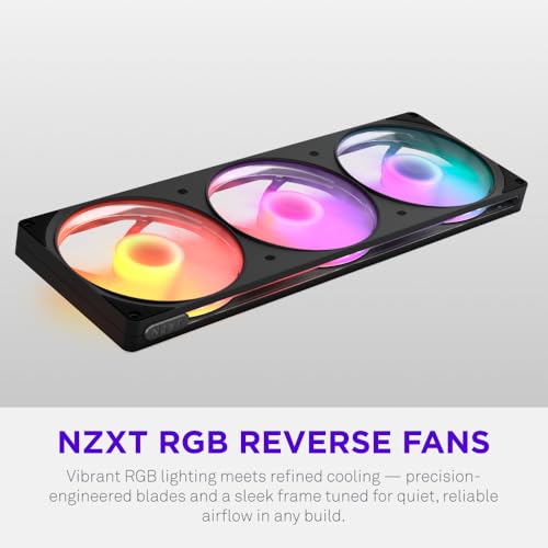 Image of NZXT F420 RGB Reverse - 420mm Single-Frame Reverse Fan - Black