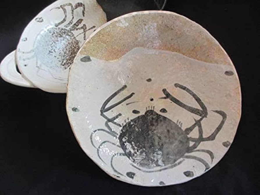 織部◆佐藤和次作品◆蟹の土鍋◆中古品 Amazon | 土鍋 佐藤和次 黒織部 蟹文 土鍋(大) (4〜5人用