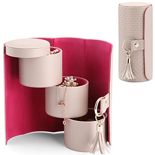 Vlando Viaggio Small Travel Jewelry Case Organizer,Travel Essential Accessories for Women, Birthday Gifts for Women,Great Gift ideas for Travelers,Mom
