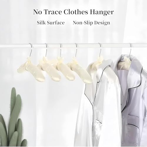 Padded Hangers for Clothing - Non-Slip Design for Sweaters and Delicate Garments - Ideal for Organizing and Protecting Clothes,Beige