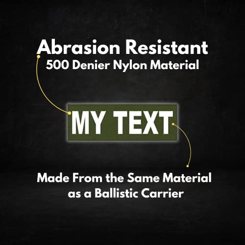 Custom Hook & Loop Patches, Tactical ID Police Patch for Vest, Sheriff, Security, Molle, Military, Backpack, Duty Bag, K9 Dog Harness, Morale (6 x 2, OD Green)