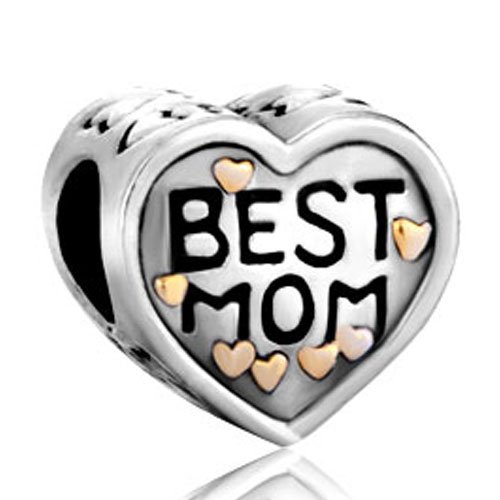 Silver Plated "mom Mother" Bead Fit Pandora Charms