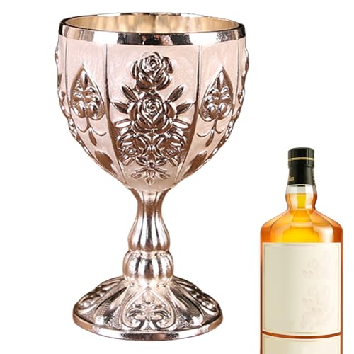 Dreuhuing Mini copa | Copa de cáliz de aleación de zinc europea de 30 ml, retro para el hogar, bar, boda, regalo de copa, copa de vino pequeña para cerveza, cóctel, whisky