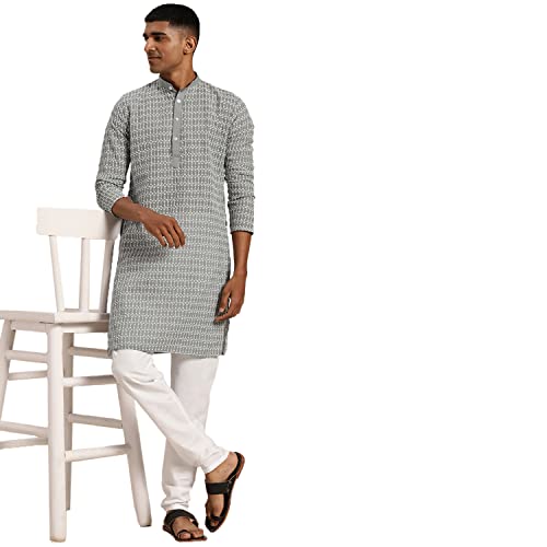Image of SOJANYA (Since 1958 Men's Cotton Floral Regular Kurta Pyjama Set