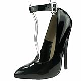 Ellie Shoes Women's 6 Inch Heel Fetish Pump with Ankle Strap (Black;9)