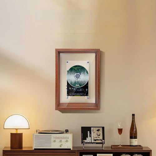 Retro Music Photo Frame CD Player Dual-Purpose Wall-Mount/Desktop Design Requires External Speakers Digital Display & Remote Festival Gift CD not Included.