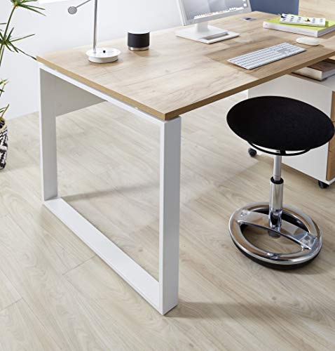 Germania Schreibtisch GW-Liono | In Weiss und Navarra Eiche | 158 x 75 x 79 cm - 4005949415706 Germania Schreibtisch GW-Liono | In Weiss und Navarra Eiche | 158 x 75 x 79 cm