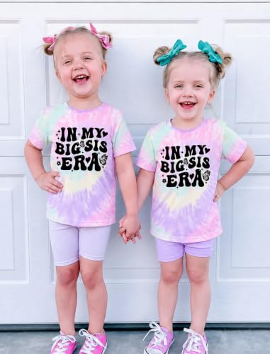 Image of Toddler Big Sister Tee in My Big Sis Era Graphic T-Shirt Big Sis Announcement Crewneck Shirts Sibling Reveal Tops