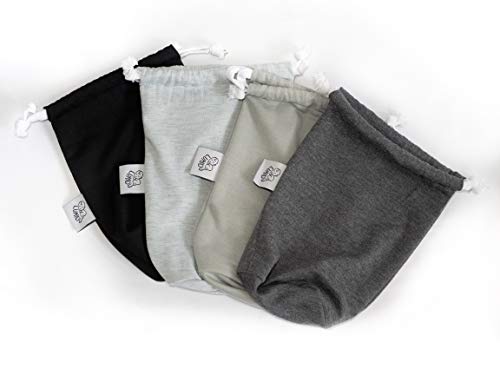 Lumidu Babytragetuch ab Geburt, Öko-Tex 100 / GOTS zertifiziert, elastisch anschmiegsam, inkl. Gratis Spucktuch in 4 modernen Farben (dunkelgrau) - Image 3