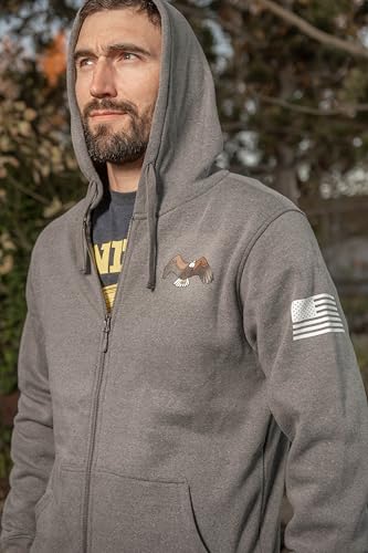 LAPG Men's Live Free Or Die Core Hoodie, Comfortable Zip Up Hoodie with Unisex Fit, Long Sleeve Hooded Sweatshirt, Multicolor2