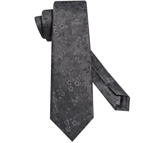 Image of Dubulle Mens Tie Set Solid Paisley Silk Striped Necktie for Men with Cufflinks Tie and Pocket Square
