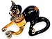 CRYSTAL MINIATURE CAT HAND BLOWN CLEAR GLASS ART CAT FIGURINE ANIMALS COLLECTION GLASS BLOWN FBM