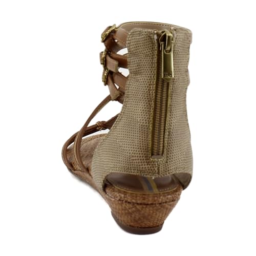 Sam Edelman Danica Saddle/Chai Cream Fashion Zip Open Toe Casual Sandals4