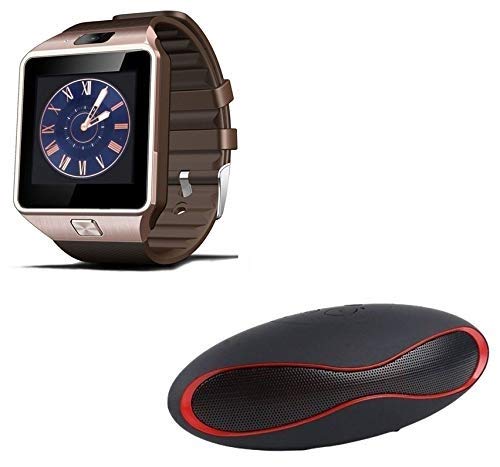 TechKing Smartwatch GSM SIM Card with Camera and Mini Rugby Style Portable Bluetooth Speaker