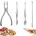 4 Piezas Herramientas de Cangrejo, Herramientas de Mariscos, Acero Inoxidable Recolección de Cangrejos Abridor Mariscos Tenedor de Mariscos para Mariscos, Cangrejo, Langosta, Mariscos, Nueces (Plata)