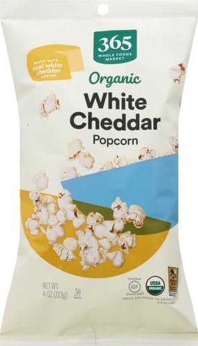 Image of 365 by Whole Foods Market, Organic White Cheddar Popcorn, 4 Ounce (Pack of 3)