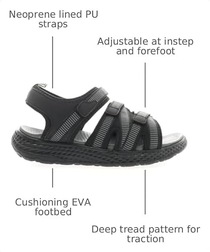 Propét Women's TravelActiv Adventure Sandals, Black, 9.5 Medium US — view 3