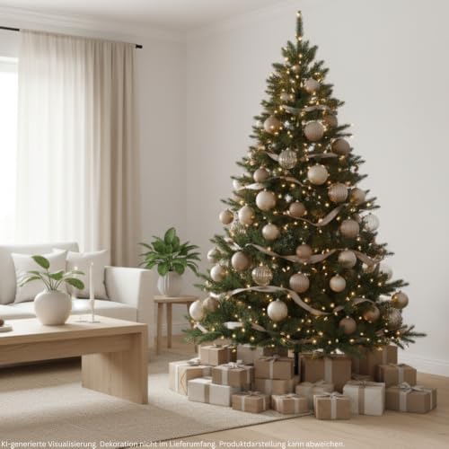 RS Trade Künstlicher Weihnachtsbaum 19001 Spessarttanne Classic 210 cm mit Metallständer aus PVC, grüner Christbaum, Kunsttannenbaum… – Ansicht 3