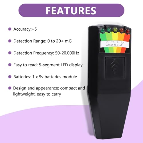 Image of Ghost Hunting Equipment EMF Meter 5 LED Magnetic Field Detector Hand-held Spirit Box Paranormal Equipment，Home and Office EMF Detector