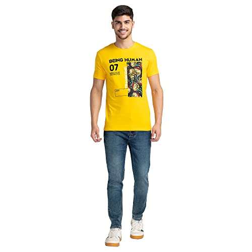 Image of Being Human Cactus Green Regular Fit Round Neck Men's T-Shirt Clothing