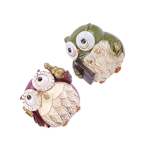 MAGICLULU Statuettes Hibou Résine Déco Bureau Couple Décoration Maison Élégante