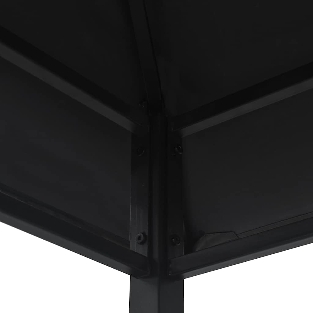 Belvédère de Barbecue en Acier Anthracite 240x150x255 cm avec Double Toit résistant aux intempéries et comptoirs de Bar pour terrasse Jardin extérieur Patio Ombre Protection