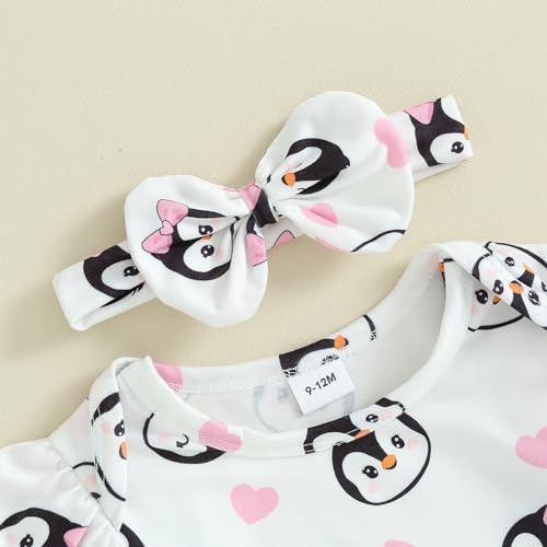 Newborn Baby Girl Valentines Day Outfit Long Sleeve Romper Heart Onesie Denim Overalls Cute Coming Home Outfit2