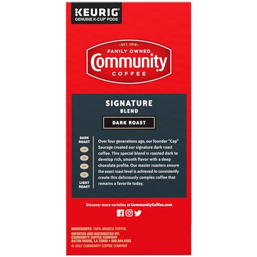 Image of Community Coffee Signature Blend Dark Roast Single Serve Keurig K-Cup Pods 32 ct Box