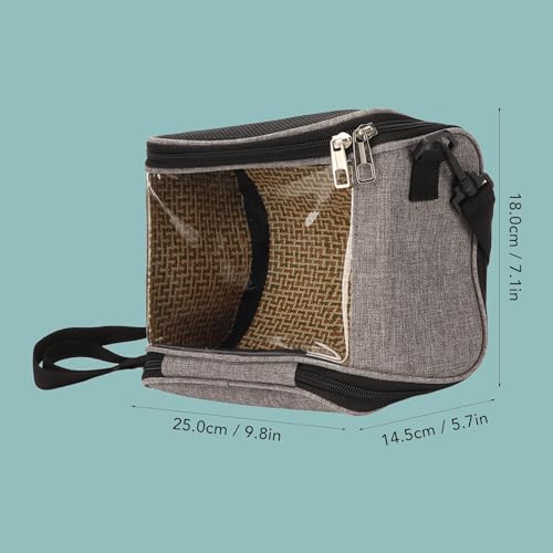 Image of FLEXMAN Bird Carrier Bag, Portable Small Bird Travel Cage, Transparent Lightweight Breathable, Two Way Zipper Parrot Travel Cage with Side Pockets for Parrots, Birds, Hamsters, Small Lizards (Grey)