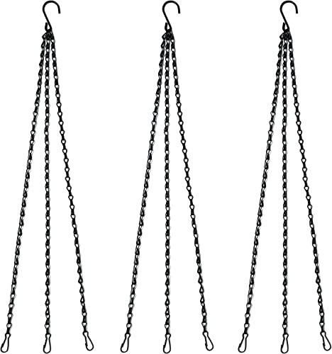 Tim Tim Agro 24 inch Long Hanging Chains for Plants Flower Pot Basket Chains 3 Point Replacement Chain Hangers for Lanterns, Bird Feeders, Planters and Other Ornaments (Pack of 3)